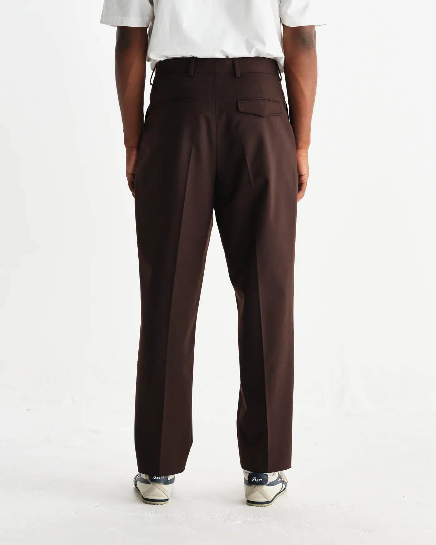 Wax London - Aubyn Dark Brown Wool Blend Twill Pleated Trousers - Image 9