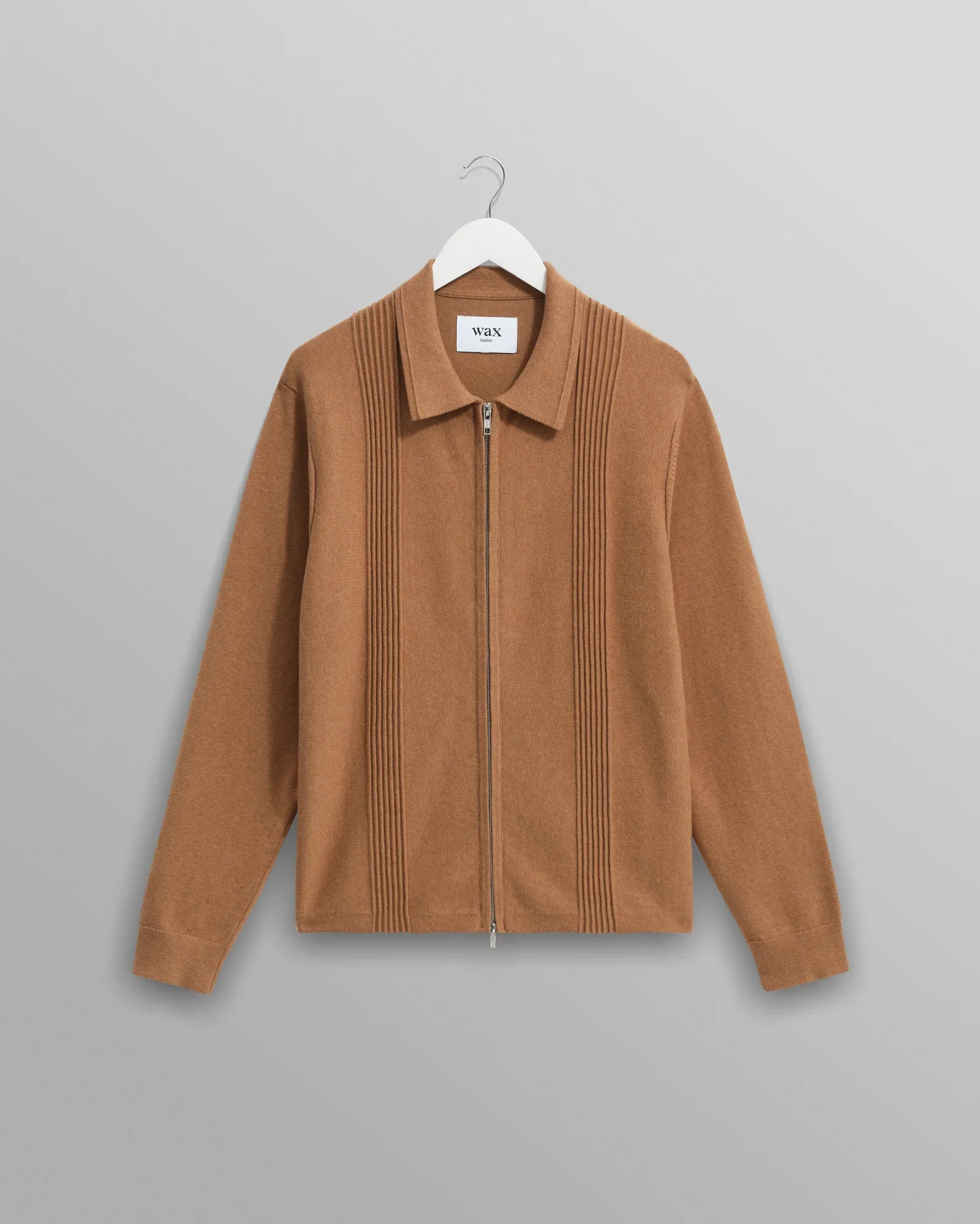 Wax London - Lennox Camel Milano Stripe Knitted Polo