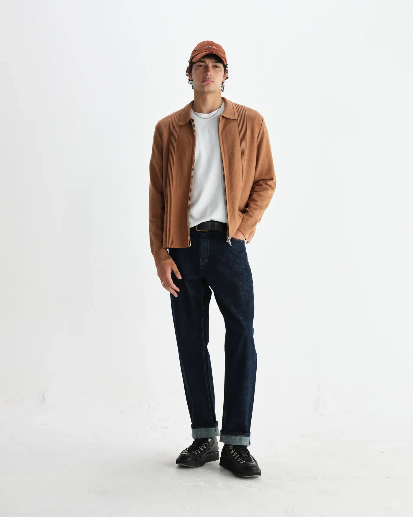 Wax London - Lennox Camel Milano Stripe Knitted Polo - Image 5