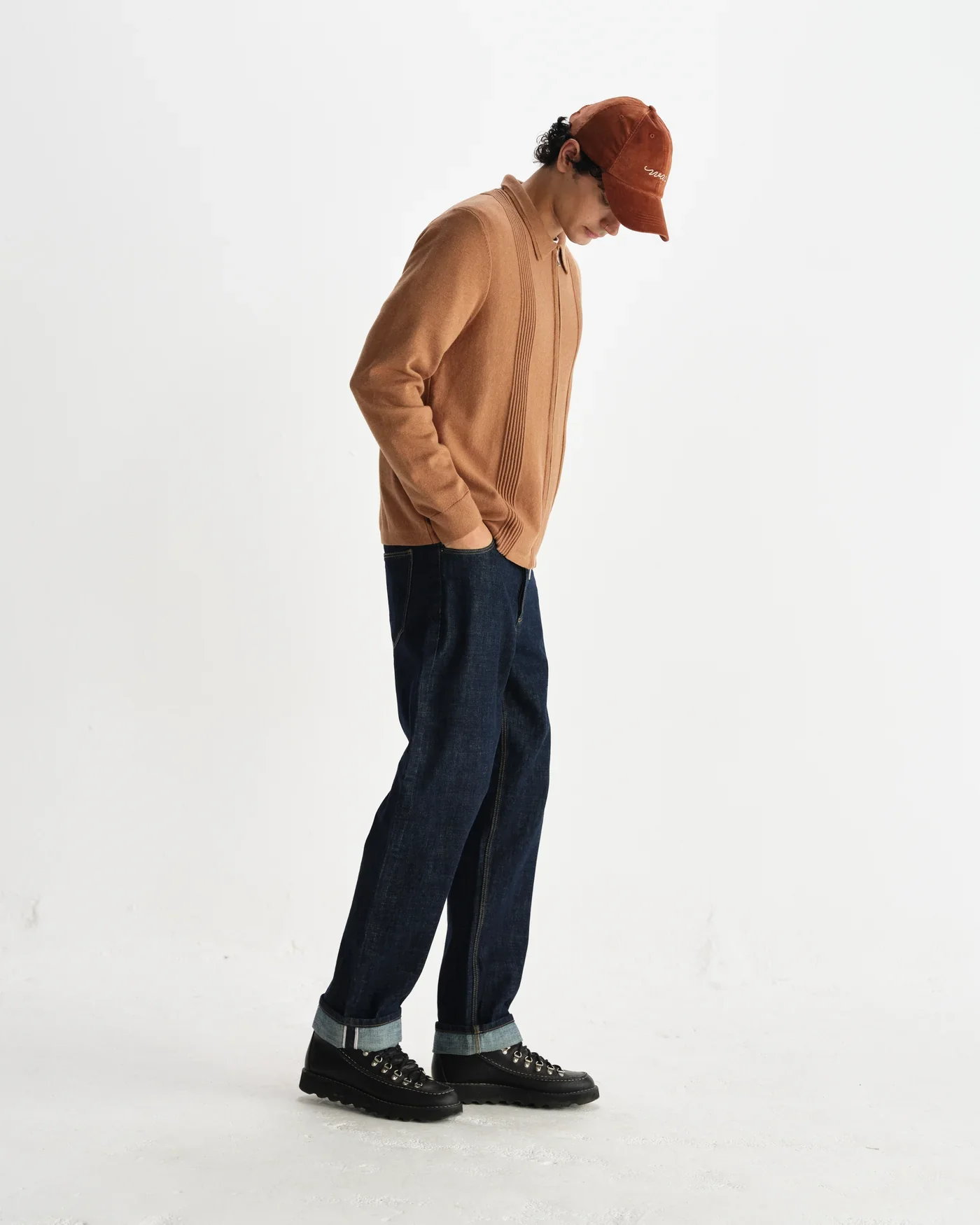 Wax London - Lennox Camel Milano Stripe Knitted Polo - Image 6