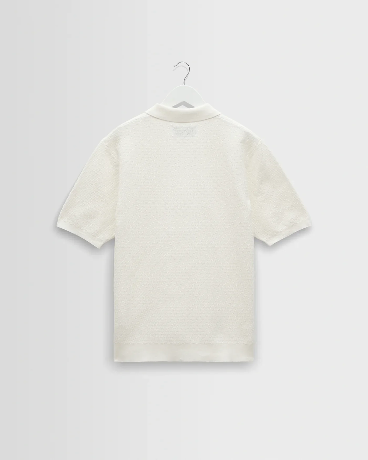 Wax London - Naples Retro Diamond Knitted Polo in Ecru - Image 2