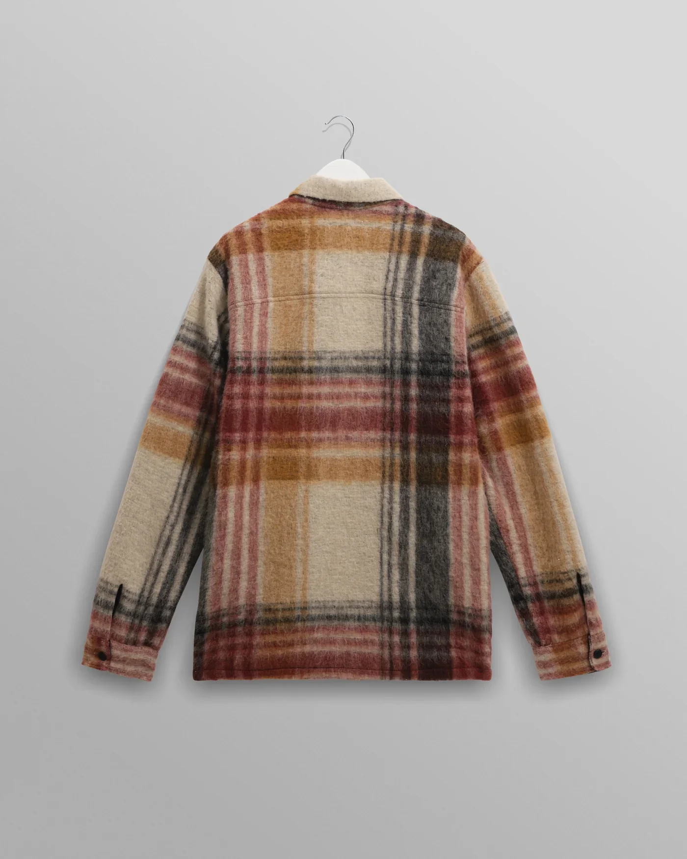 Wax London - Nolan Natural And Multicolour Check Wool Overshirt - Image 2