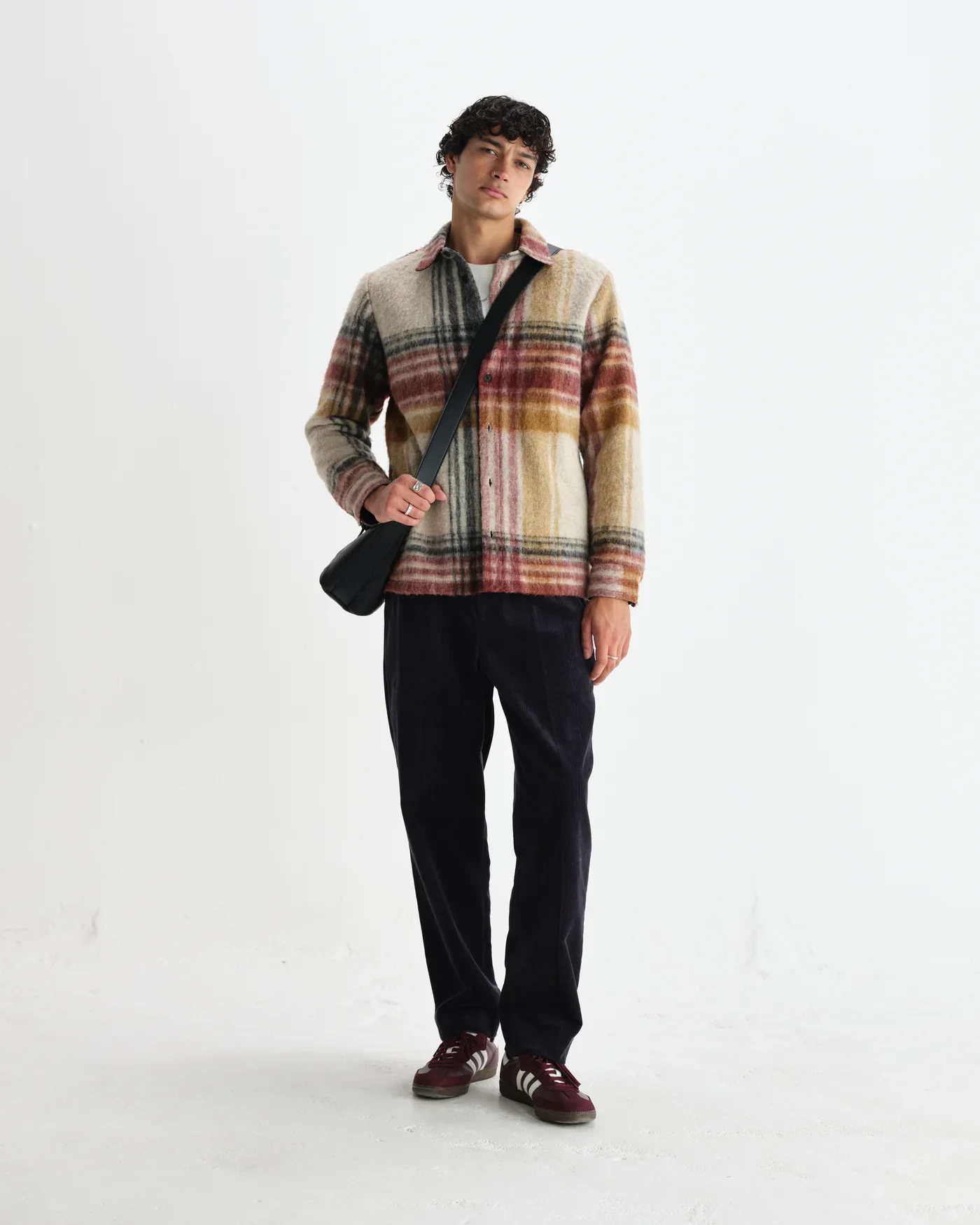 Wax London - Nolan Natural And Multicolour Check Wool Overshirt - Image 5
