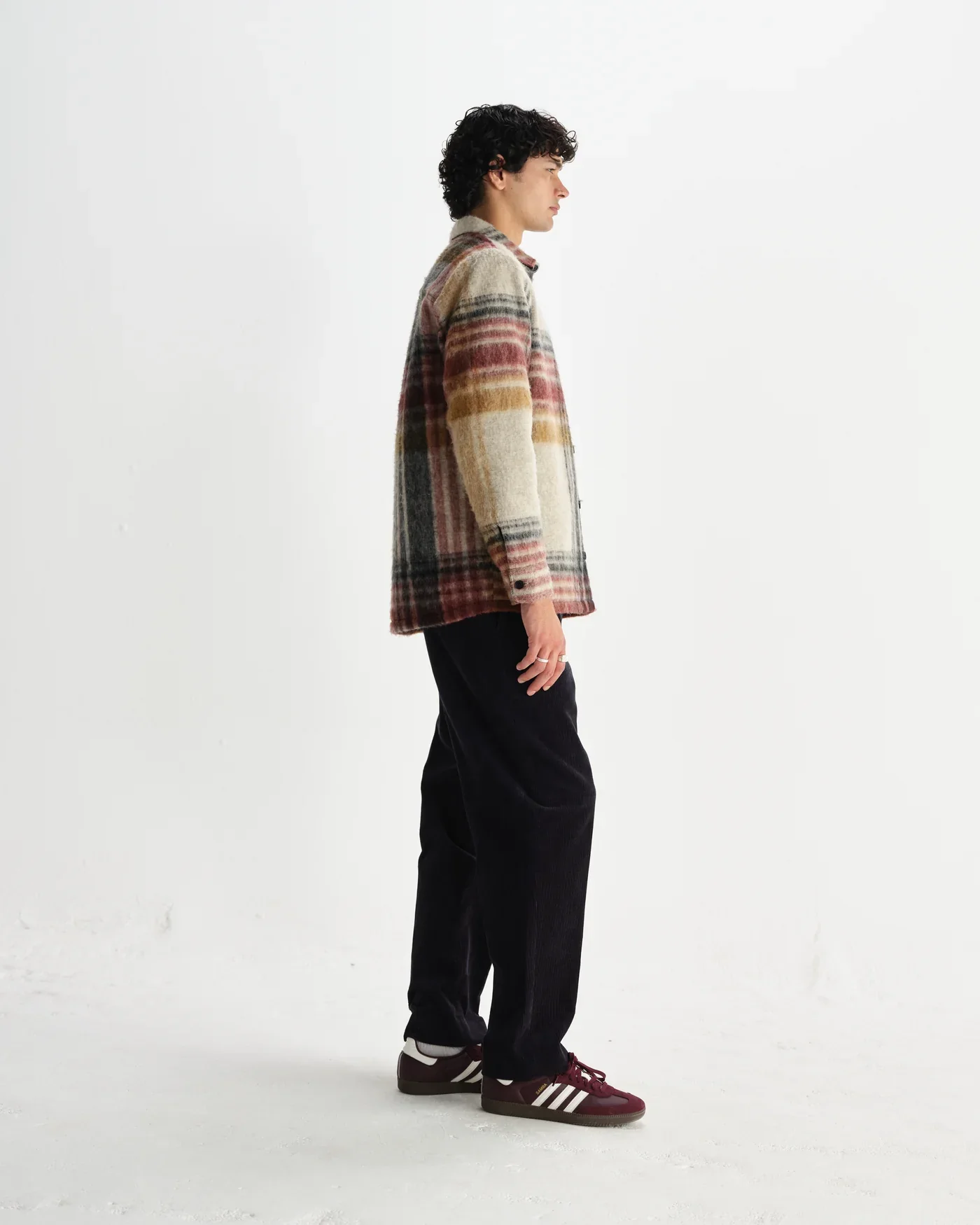 Wax London - Nolan Natural And Multicolour Check Wool Overshirt - Image 6