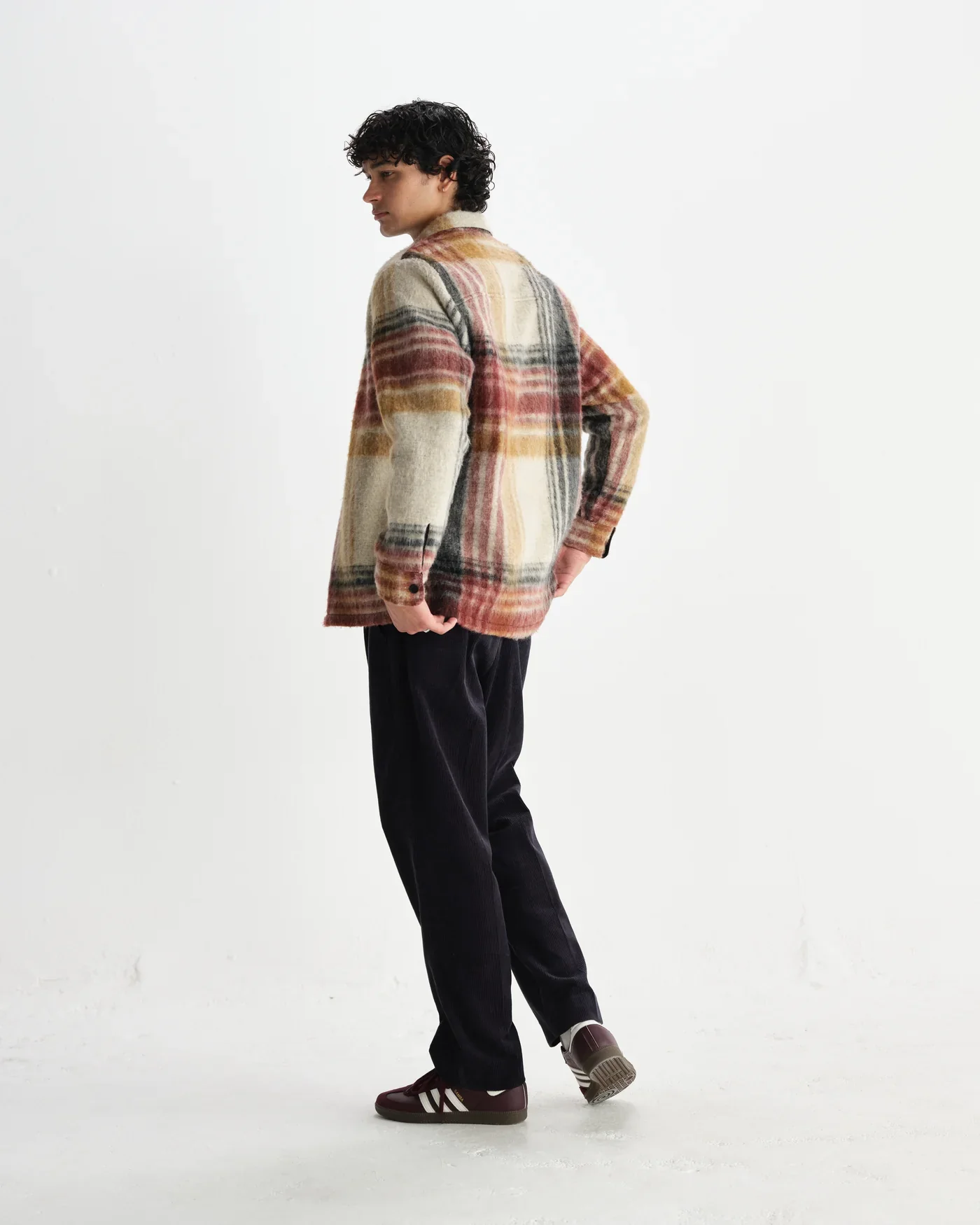 Wax London - Nolan Natural And Multicolour Check Wool Overshirt - Image 7