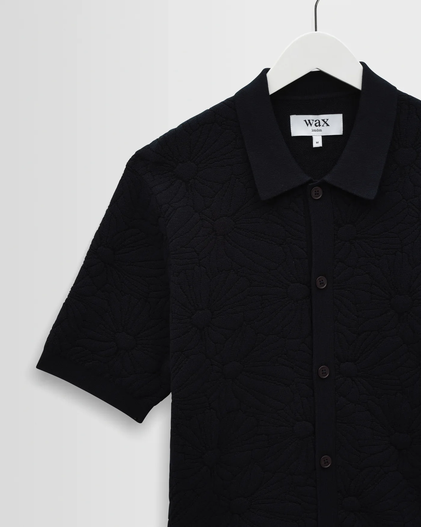 Wax London - Tellaro Floral Jacquard Shirt in Navy and Black - Image 3