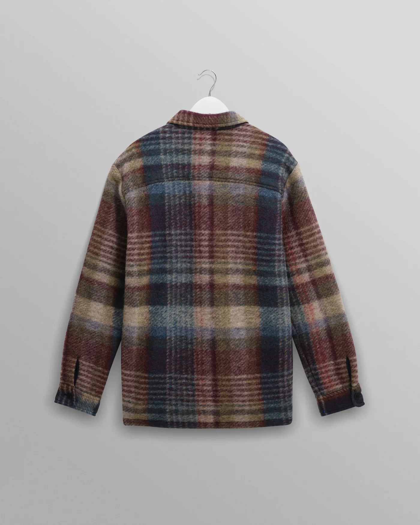 Wax London - Whiting Blue And Multicolour Wool Check Overshirt - Image 2