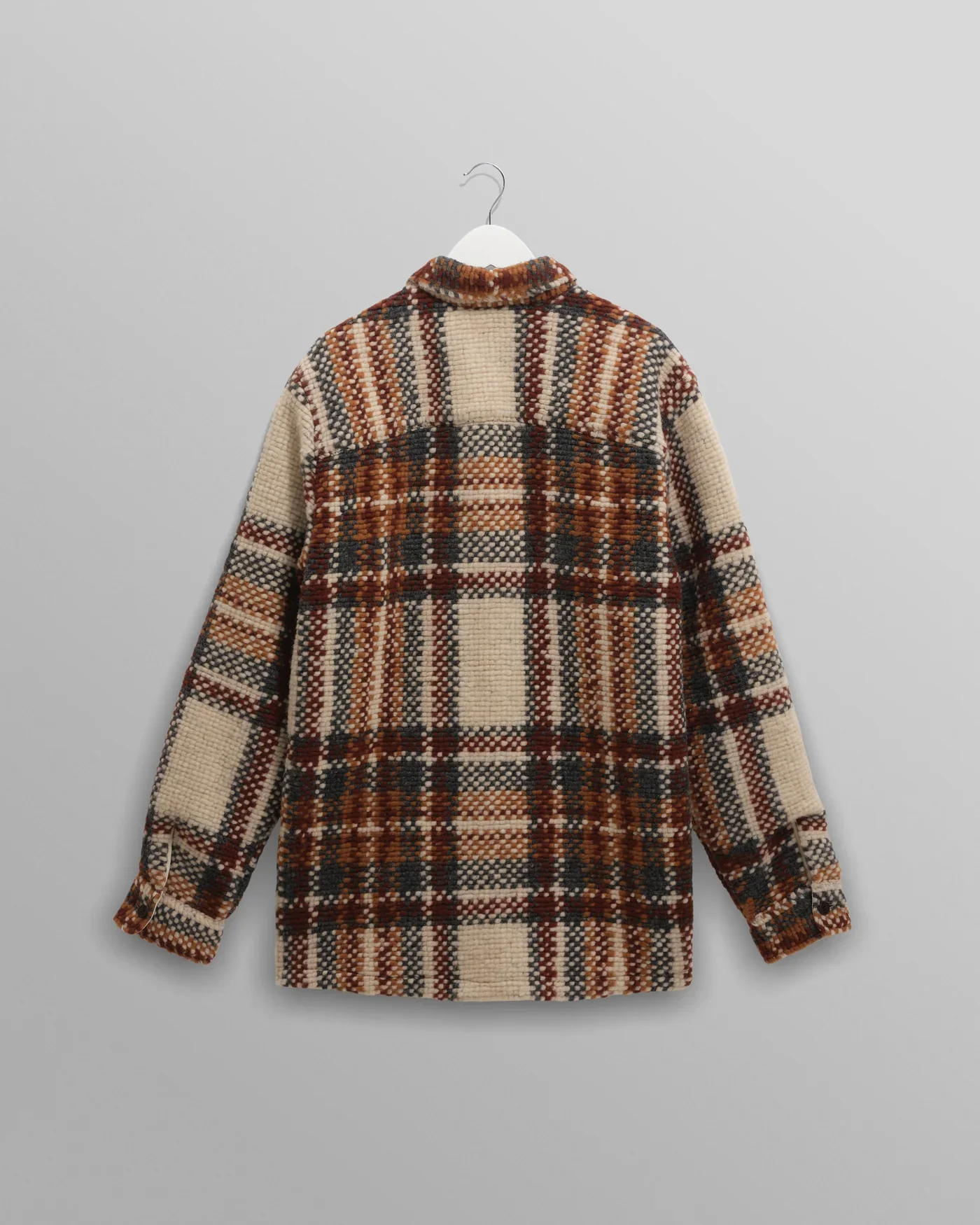 Wax London - Whiting Ecru And Multicolour Wool Bobble Overshirt - Image 2