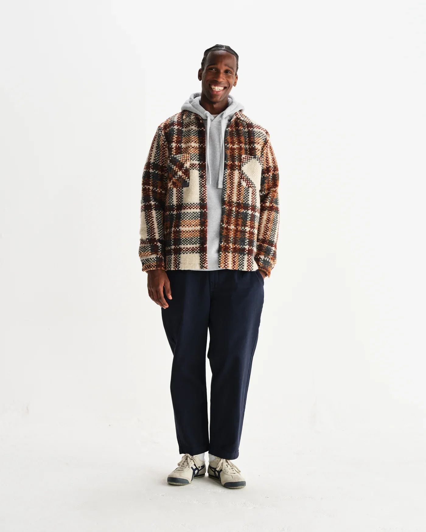 Wax London - Whiting Ecru And Multicolour Wool Bobble Overshirt - Image 5