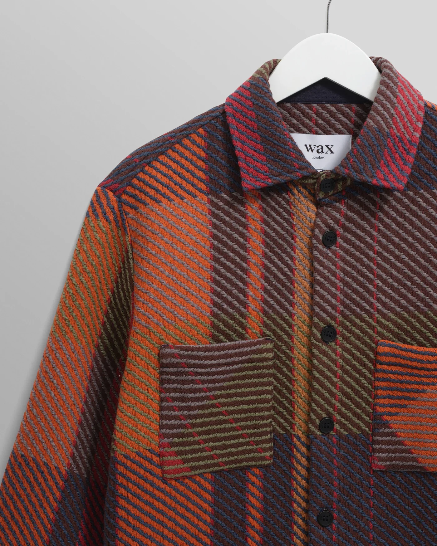 Wax London - Whiting Orange And Multicolour Tempo Check Overshirt - Image 3