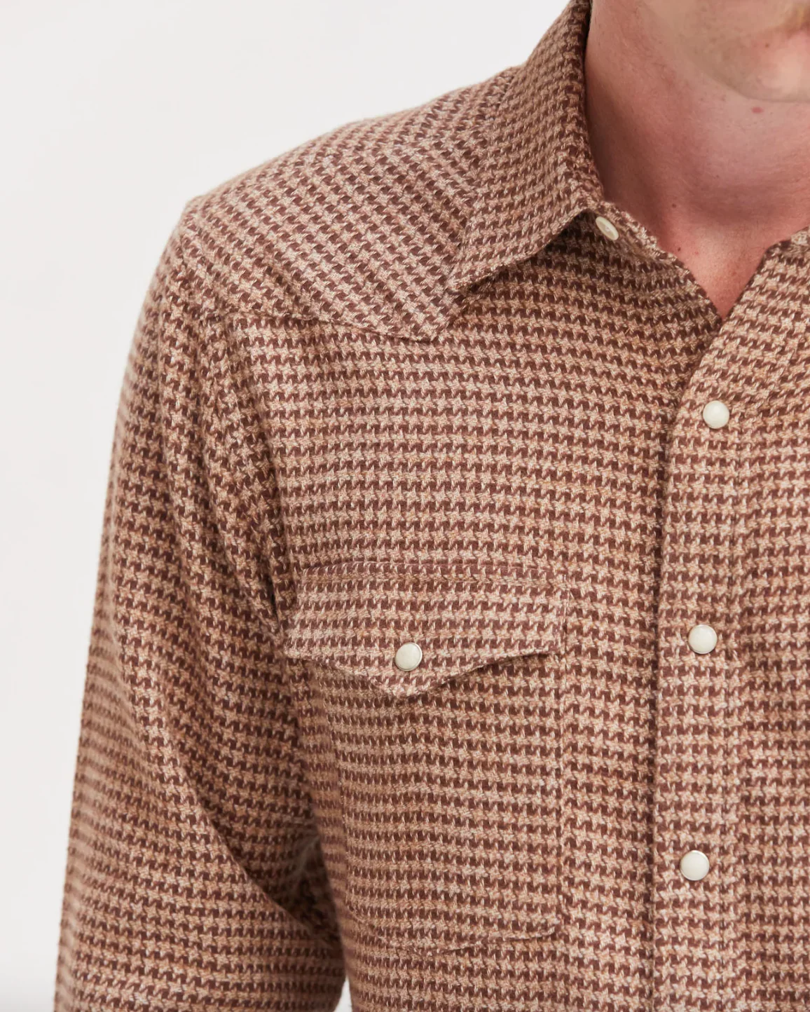 West Major- Houndstooth Flannel Rust - Image 4